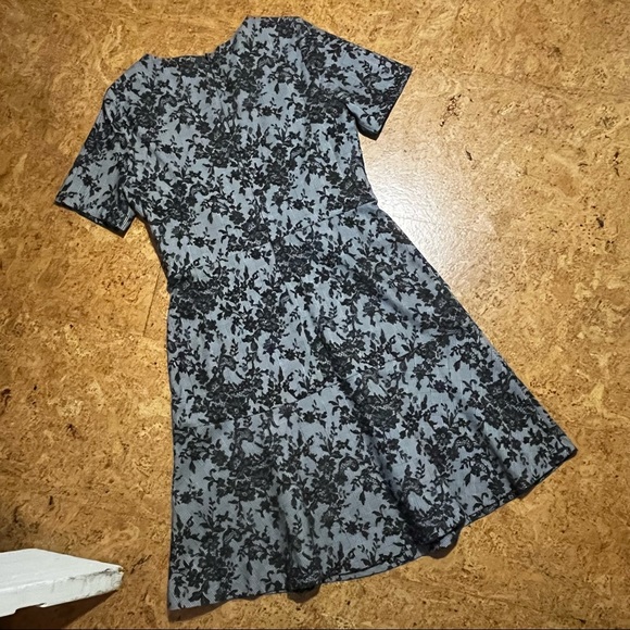 Lauren Ralph Lauren Houndstooth Plaid Floral Dress Sz 10 - Picture 11 of 13